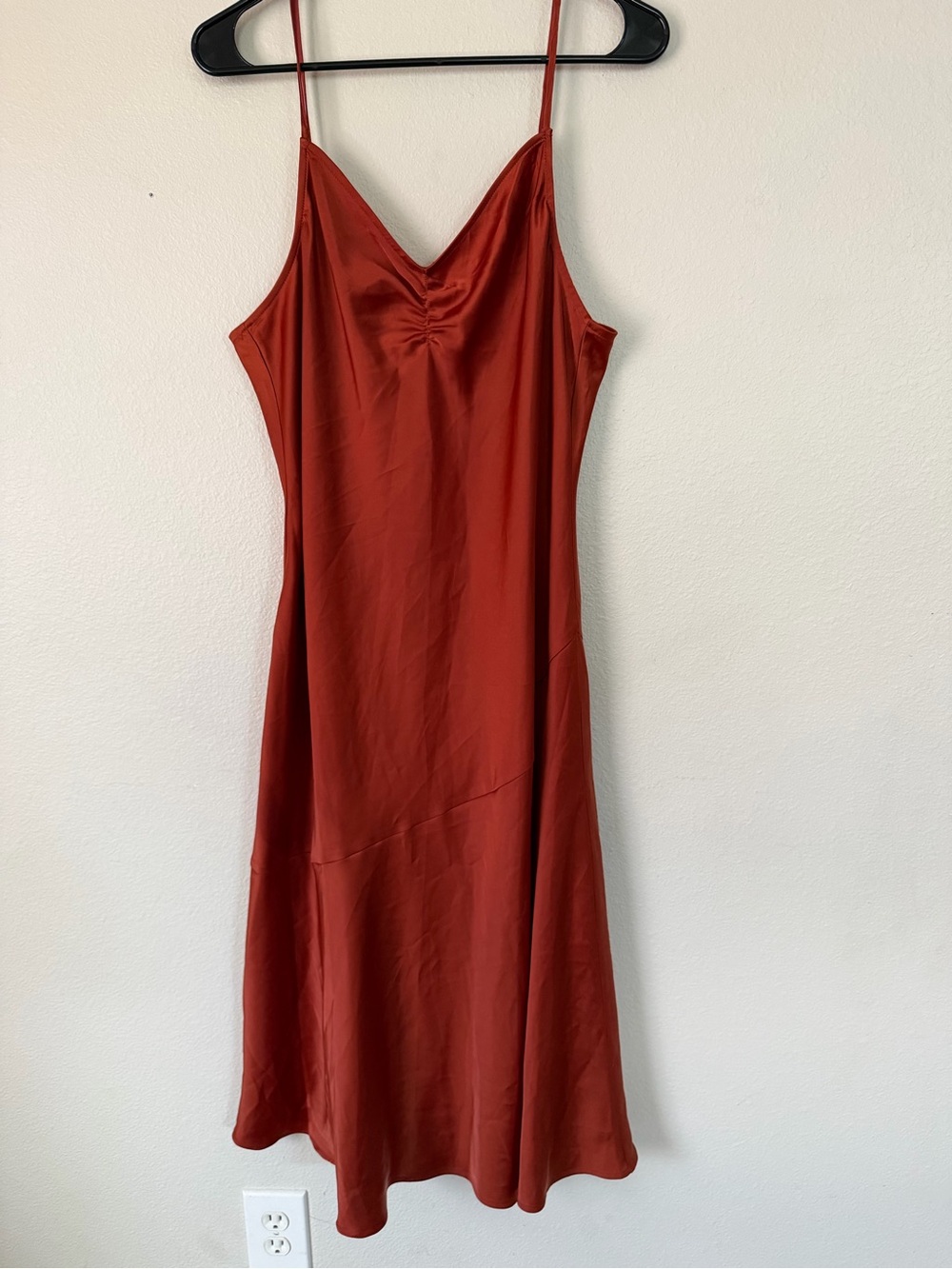 Banana Republic Burnt Orange Slip Midi Dress